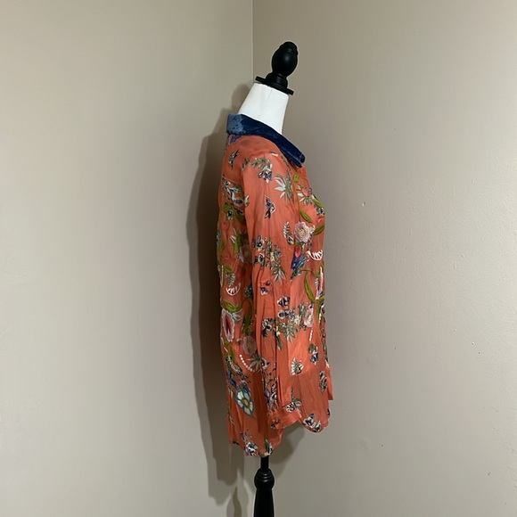 Soft Surroundings Women’s Button down Multi Color Floral L/S blouse Size M - Picture 4 of 7